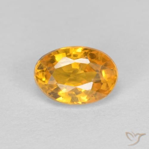 0.60ct Natürlicher Orange-Gold Saphir, Oval, VVS