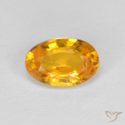 0.60ct Natürlicher Mittelorange Saphir, Oval, VVS
