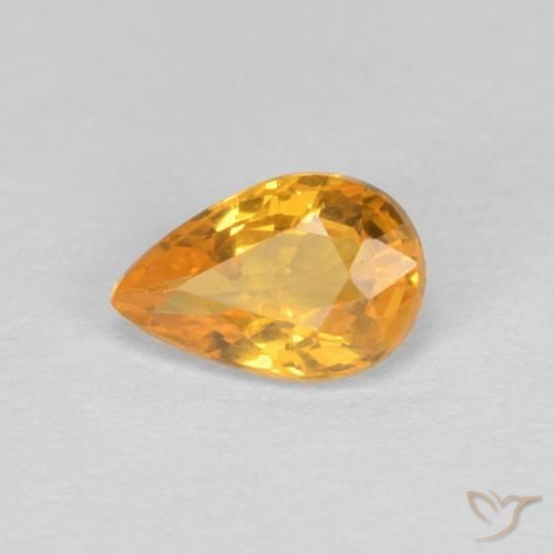 0.47ct Natürlicher Orange-Gold Saphir, Birnenform, VVS