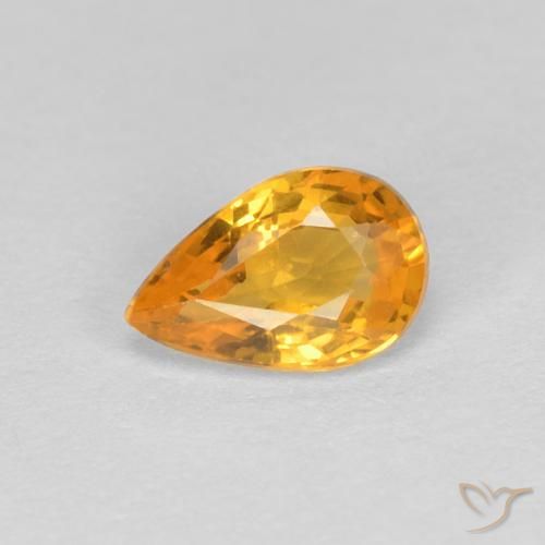 9,17 ctw natürlicher Orange-Gold Saphir, Birnenform, VVS