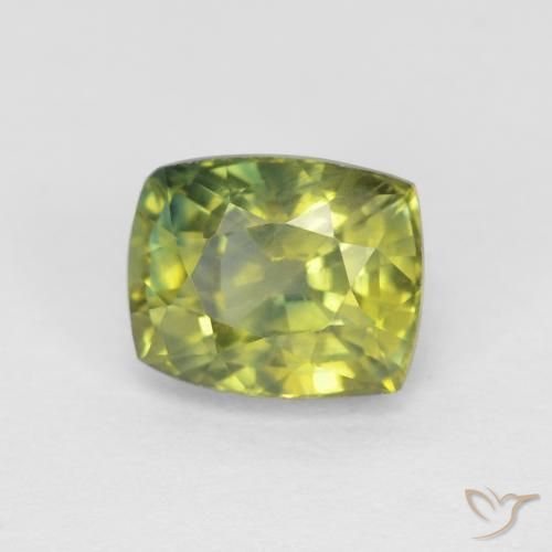 0.98ct Natürlicher Medium Light Green Saphir, Kissen, VVS-VS