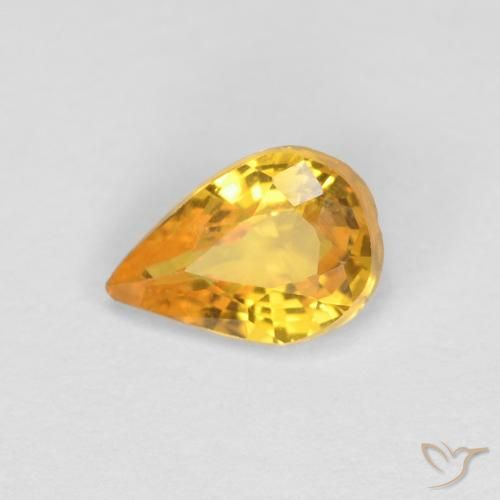 0.47ct Natürlicher Helles Gold Saphir, Birnenform, VVS