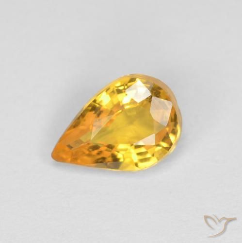 9,17 ctw natürlicher Helles Gold Saphir, Birnenform, VVS