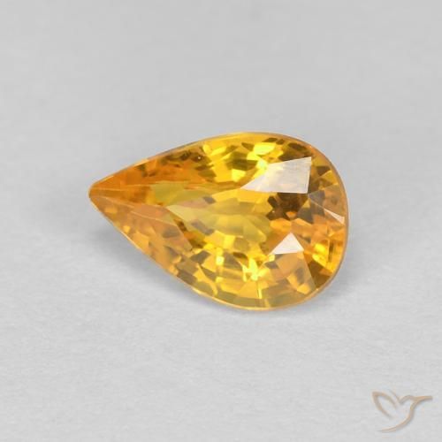 9,17 ctw natürlicher Dunkelgolden Saphir, Birnenform, VVS
