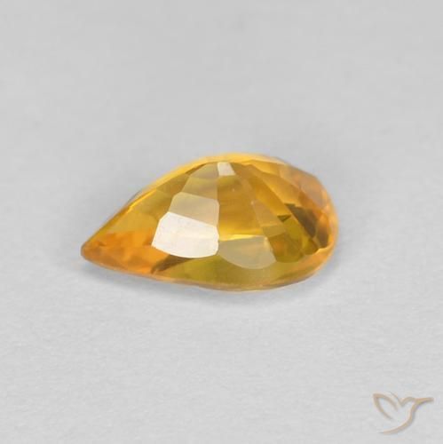 9,17 ctw natürlicher Dunkelgolden Saphir, Birnenform, VVS