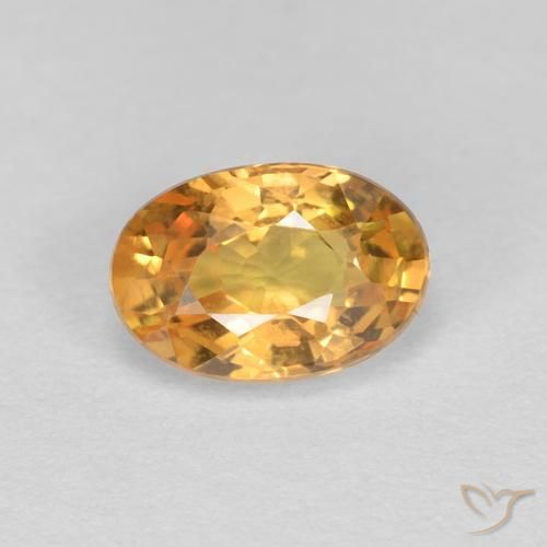 0.65ct Natürlicher Orange-Gold Saphir, Oval, VVS