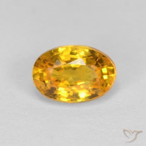 0.70ct Natürlicher Dunkelgolden Saphir, Oval, VVS