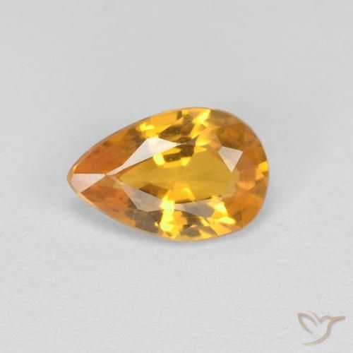 0.42ct Natürlicher Orange-Gold Saphir, Birnenform, VVS