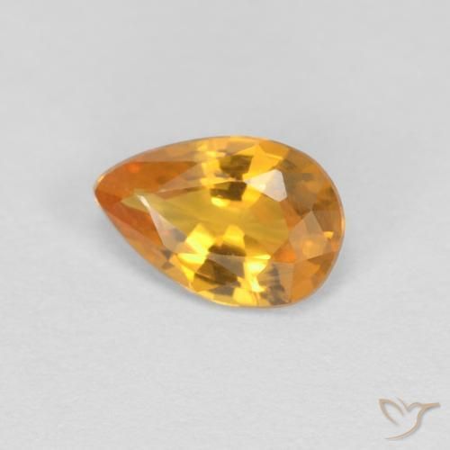 9,17 ctw natürlicher Orange-Gold Saphir, Birnenform, VVS