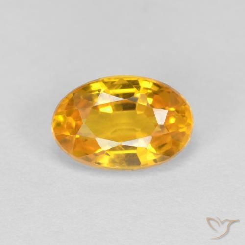 0.66ct Natürlicher gold-orange Saphir, Oval, VVS