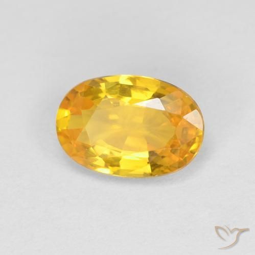 0.57ct Natürlicher Golden Saphir, Oval, VVS