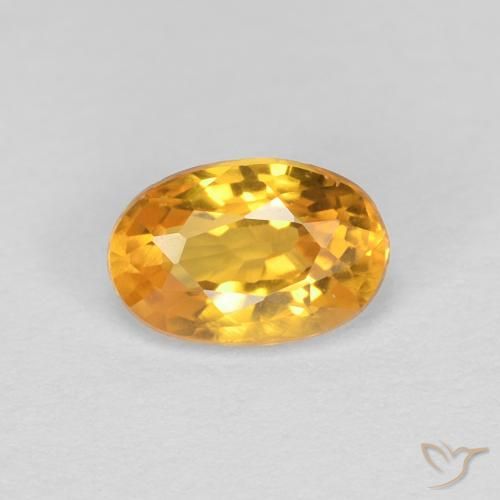 9,17 ctw natürlicher Tiefes Goldorange Saphir, Oval, VVS