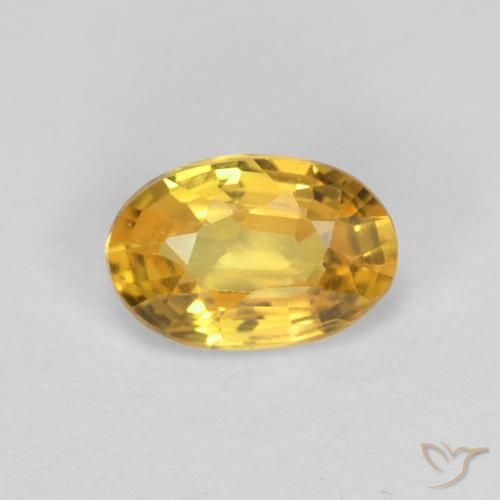 0.59ct Natürlicher Golden Saphir, Oval, VVS