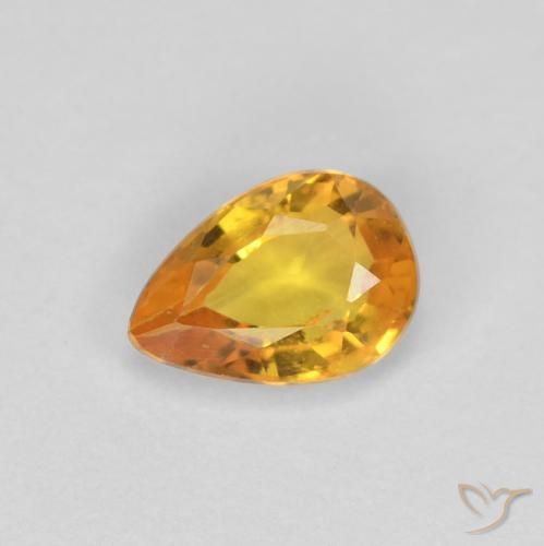 0.46ct Natürlicher Tiefes Orange-Gold Saphir, Birnenform, VS-SI