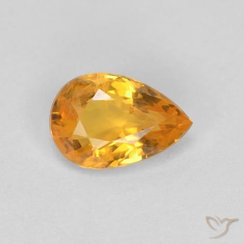 0.50ct Natürlicher Mittelorange Saphir, Birnenform, VS-SI