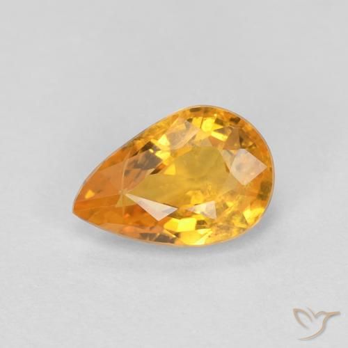 0.54ct Natürlicher Tiefes Orange-Gold Saphir, Birnenform, VS-SI