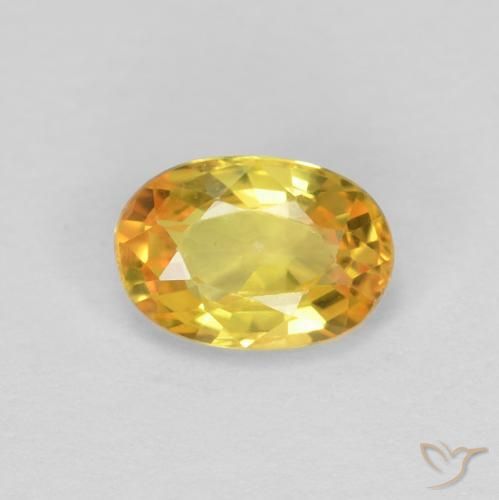 0.57ct Natürlicher Golden Saphir, Oval, VS, Photo A