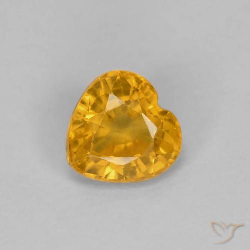 0.47ct Natürlicher Tiefes Orange-Gold Saphir, Herz, VS