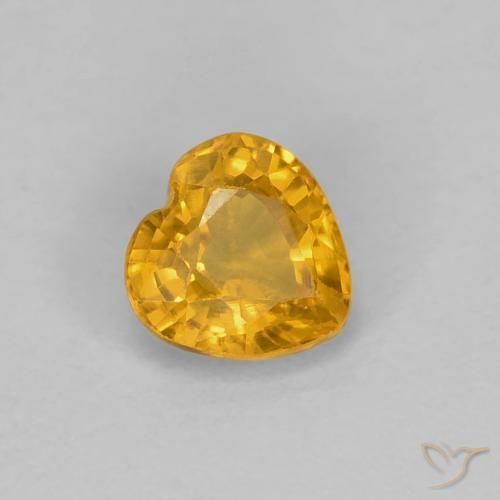 9,17 ctw natürlicher Tiefes Orange-Gold Saphir, Herz, VS