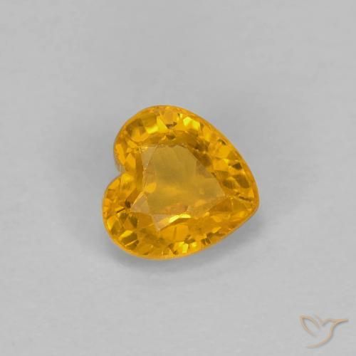 9,17 ctw natürlicher Dunkelorange-Gold Saphir, Herz, VS