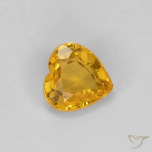 9,17 ctw natürlicher Tiefes Orange-Gold Saphir, Herz, VS