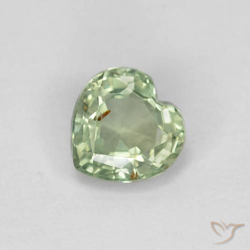 0.48ct Natürlicher hellgrün Saphir, Herz, VS