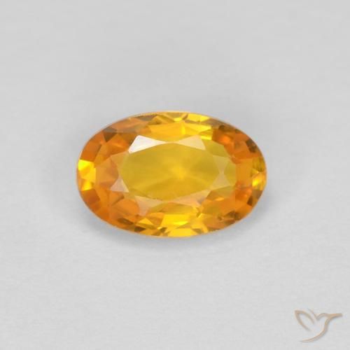 0.62ct Natürlicher Dunkelorange-Gold Saphir, Oval, VVS