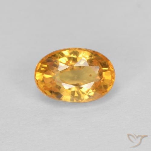 0.75ct Natürlicher Tiefes Orange-Gold Saphir, Oval, VVS, Photo A