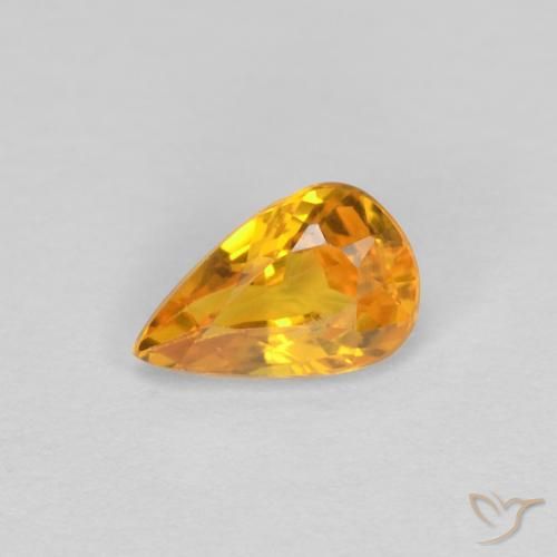 0.47ct Natürlicher Tiefes Orange-Gold Saphir, Birnenform, VVS