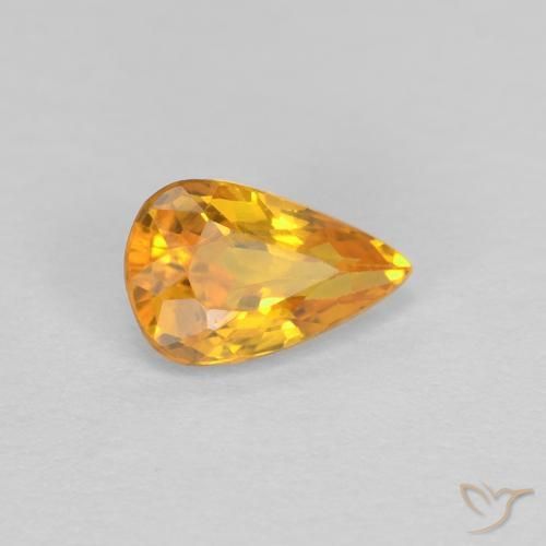 9,17 ctw natürlicher Tiefes Orange-Gold Saphir, Birnenform, VVS