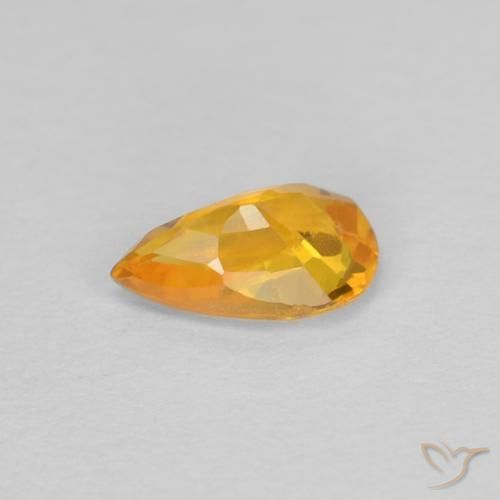 9,17 ctw natürlicher Tiefes Orange-Gold Saphir, Birnenform, VVS