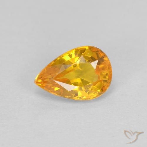 0.63ct Natürlicher Golden Saphir, Birnenform, VVS