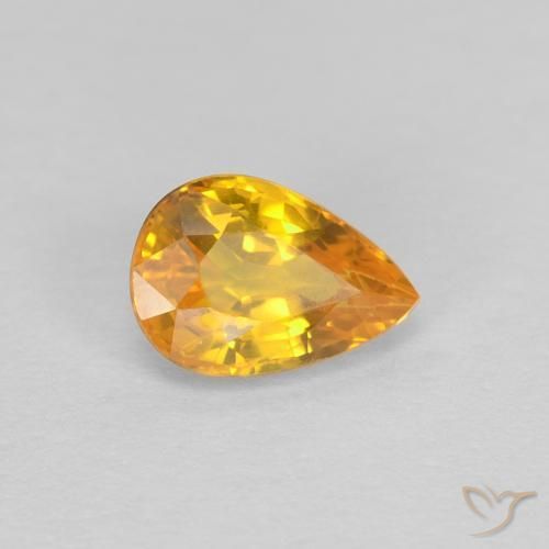 9,17 ctw natürlicher Golden Saphir, Birnenform, VVS