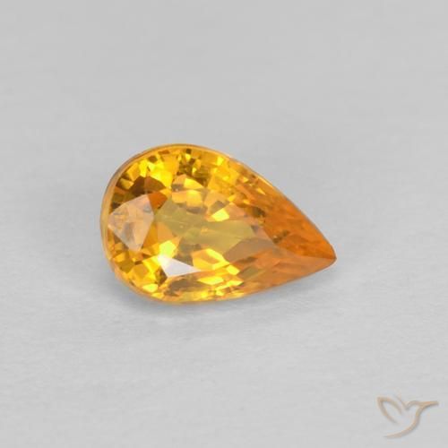 9,17 ctw natürlicher Dunkelorange-Gold Saphir, Birnenform, VVS