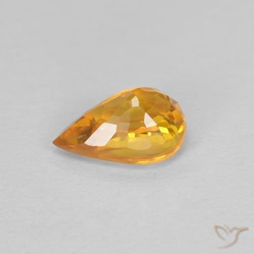 9,17 ctw natürlicher Dunkelorange-Gold Saphir, Birnenform, VVS