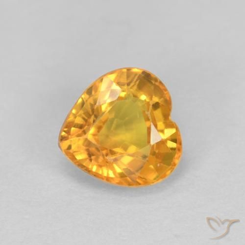 0.48ct Natürlicher Dunkelorange-Gold Saphir, Herz, VS