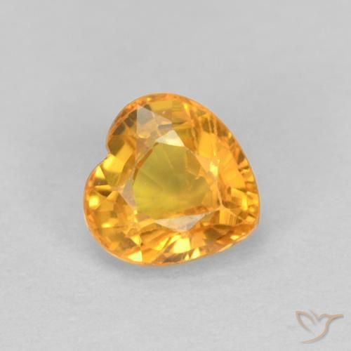 9,17 ctw natürlicher Dunkelorange-Gold Saphir, Herz, VS