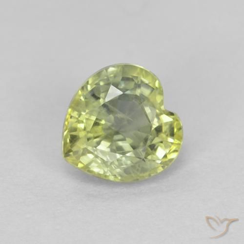 0.48ct Natürlicher Olivgrün Saphir, Herz, VS, Photo A