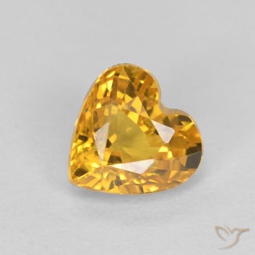 0.56ct Natürlicher gold-orange Saphir, Herz, VVS