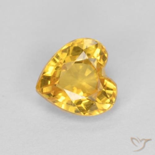 0.53ct Natürlicher gold-orange Saphir, Herz, VVS