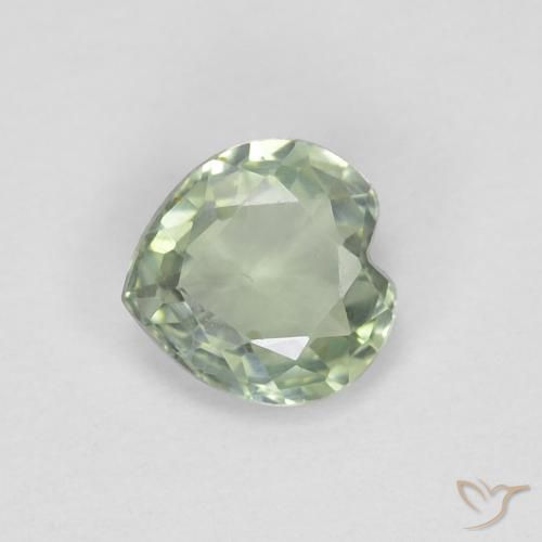 0.42ct Natürlicher hellgrün Saphir, Herz, VVS
