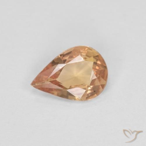 0.51ct Natürlicher Helles Pfirsichgold Saphir, Birnenform, VVS