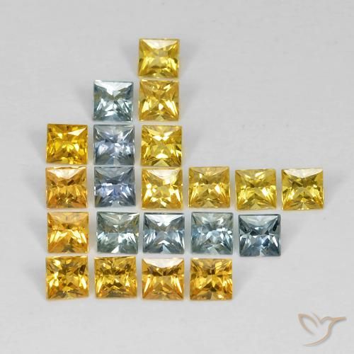 2.87 ct natürliche Mehrfarbig Saphir-Edelsteine, Quadrat, VS
