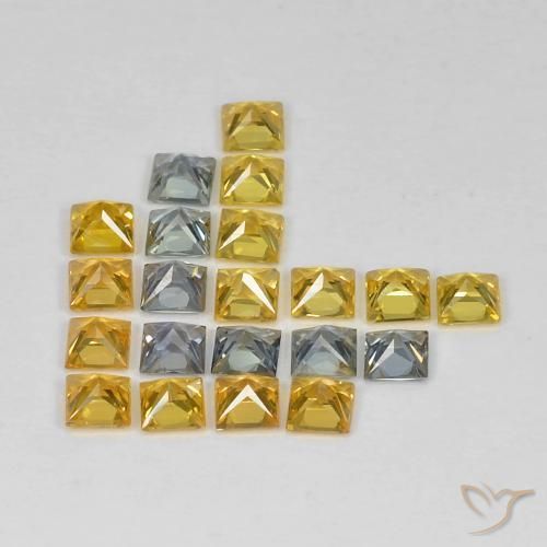 2.87 ct natürliche Mehrfarbig Saphir-Edelsteine, Quadrat, VS