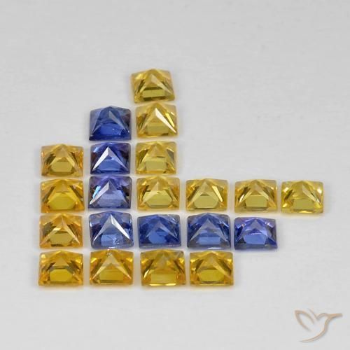 3.34 ct natürliche Mehrfarbig Saphir-Edelsteine, Quadrat, VS