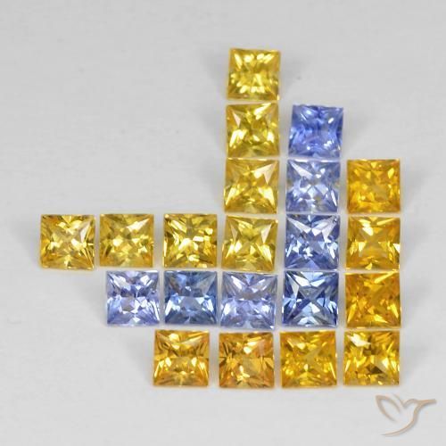 3.37 ct natürliche Mehrfarbig Saphir-Edelsteine, Quadrat, VS