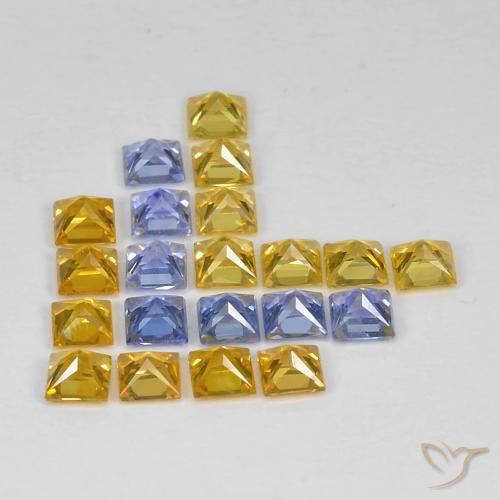 3.37 ct natürliche Mehrfarbig Saphir-Edelsteine, Quadrat, VS
