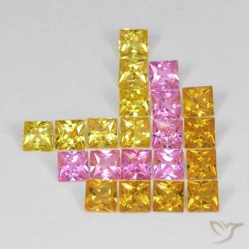 3.26 ct natürliche Mehrfarbig Saphir-Edelsteine, Quadrat, VS