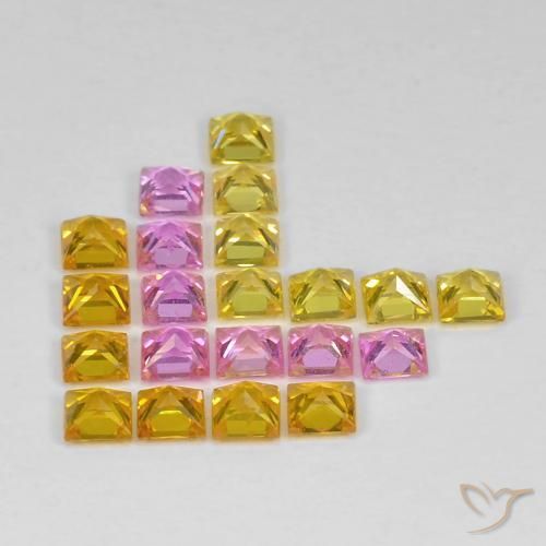 3.26 ct natürliche Mehrfarbig Saphir-Edelsteine, Quadrat, VS