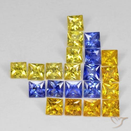 3.51 ct natürliche Mehrfarbig Saphir-Edelsteine, Quadrat, VS